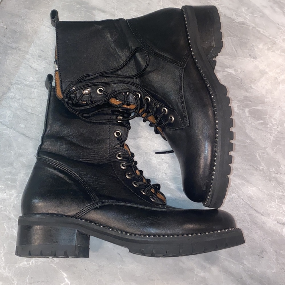 Aqua combat boots zip up ankle style